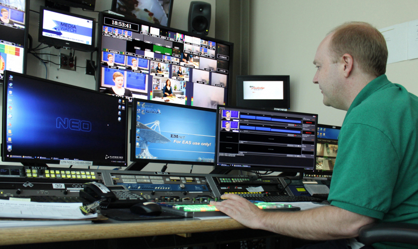 Jonas Bowen, master controller at WLVT-TV operating the PlayBox Neo playout system. Jonas Bowen, master controller at WLVT-TV operating the PlayBox Neo playout system.
