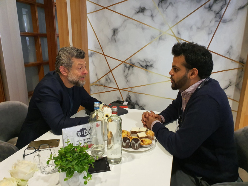 Andy Serkis talks to Digital Studio editor Nikhil Pereira on the sidelines of IBC 2019. Andy Serkis talks to Digital Studio editor Nikhil Pereira on the sidelines of IBC 2019.