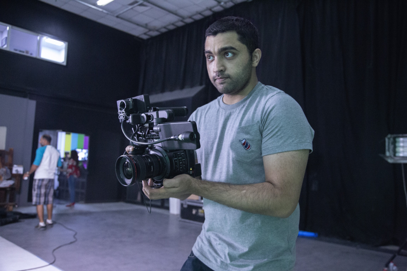 Faisal Hashmi on set. Faisal Hashmi on set.