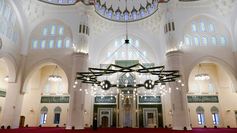The Sharjah Grand Mosque is the second largest mosque in the UAE The Sharjah Grand Mosque is the second largest mosque in the UAE