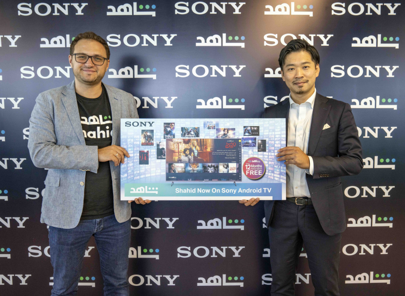 Oleg Nesterenko, marketing director, Shahid and Shuichi Mugitani, head of marketing, Sony Middle East and Africa and Olannounce a partnership that features Shahid App on Sony Bravia 4K Android TVs. Oleg Nesterenko, marketing director, Shahid and Shuichi Mugitani, head of marketing, Sony Middle East and Africa and Olannounce a partnership that features Shahid App on Sony Bravia 4K Android TVs.
