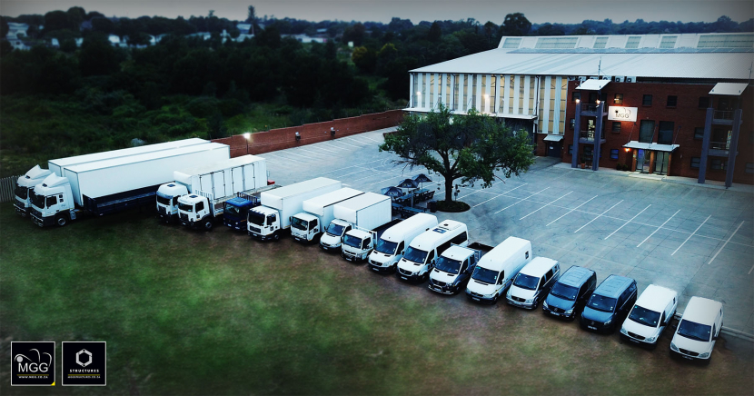 MGG's vehicle fleet outside its warehouse in Johannesburg, South Africa. MGG's vehicle fleet outside its warehouse in Johannesburg, South Africa.