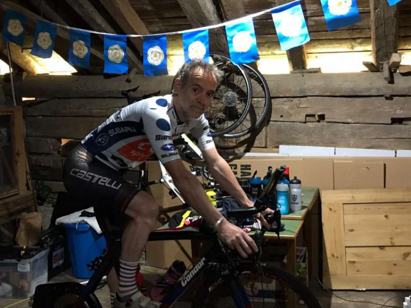 Tim McCall cycling for a good cause. Tim McCall cycling for a good cause.