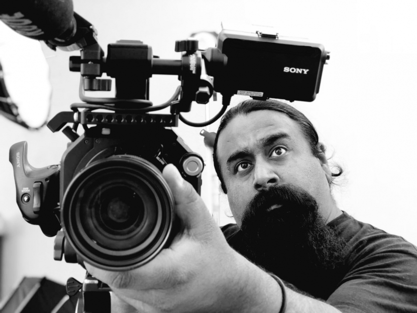 S.A. Zaidi on the sets of Aerials. S.A. Zaidi on the sets of Aerials.