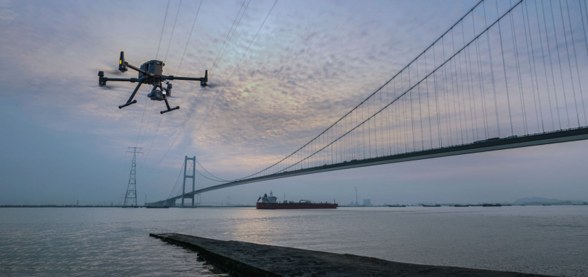 The DJI M300 RTK drone in action. The DJI M300 RTK drone in action.