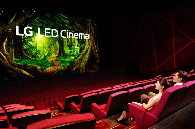 The new LED screen replaces the traditional projector system used in theatres. The new LED screen replaces the traditional projector system used in theatres.